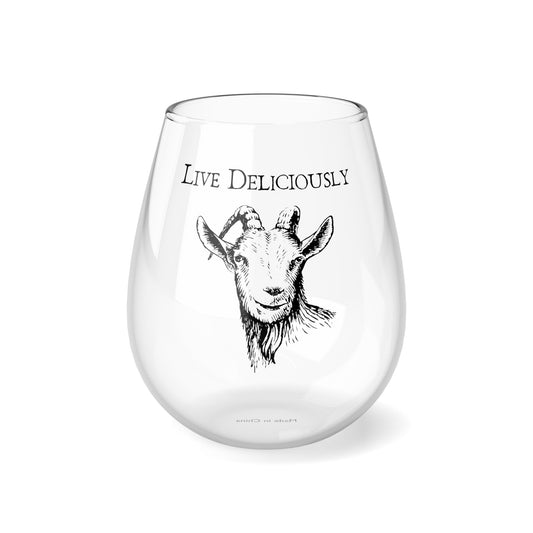 Live Deliciously Stemless Wine Glass