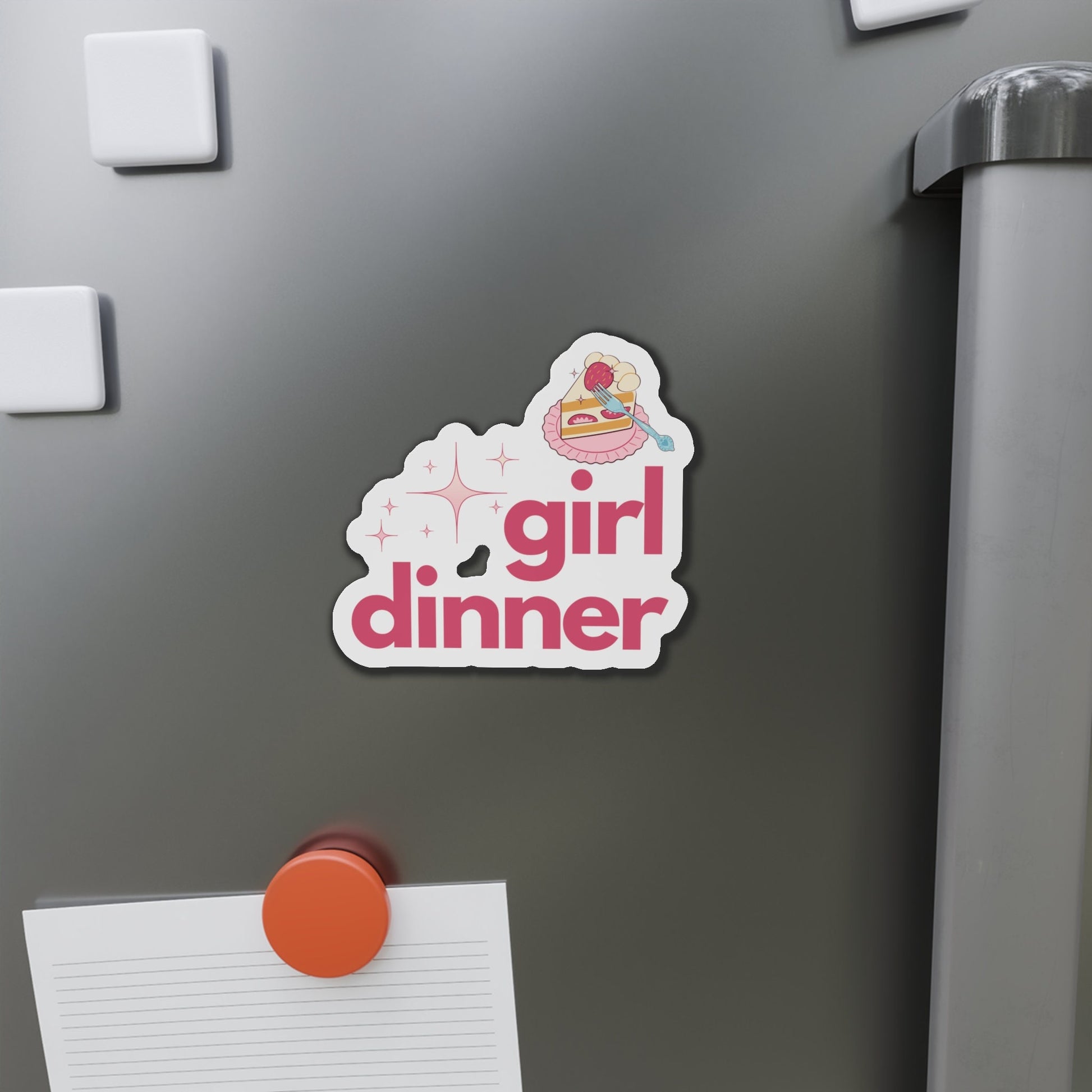 Girl Dinner Refrigerator Magnet