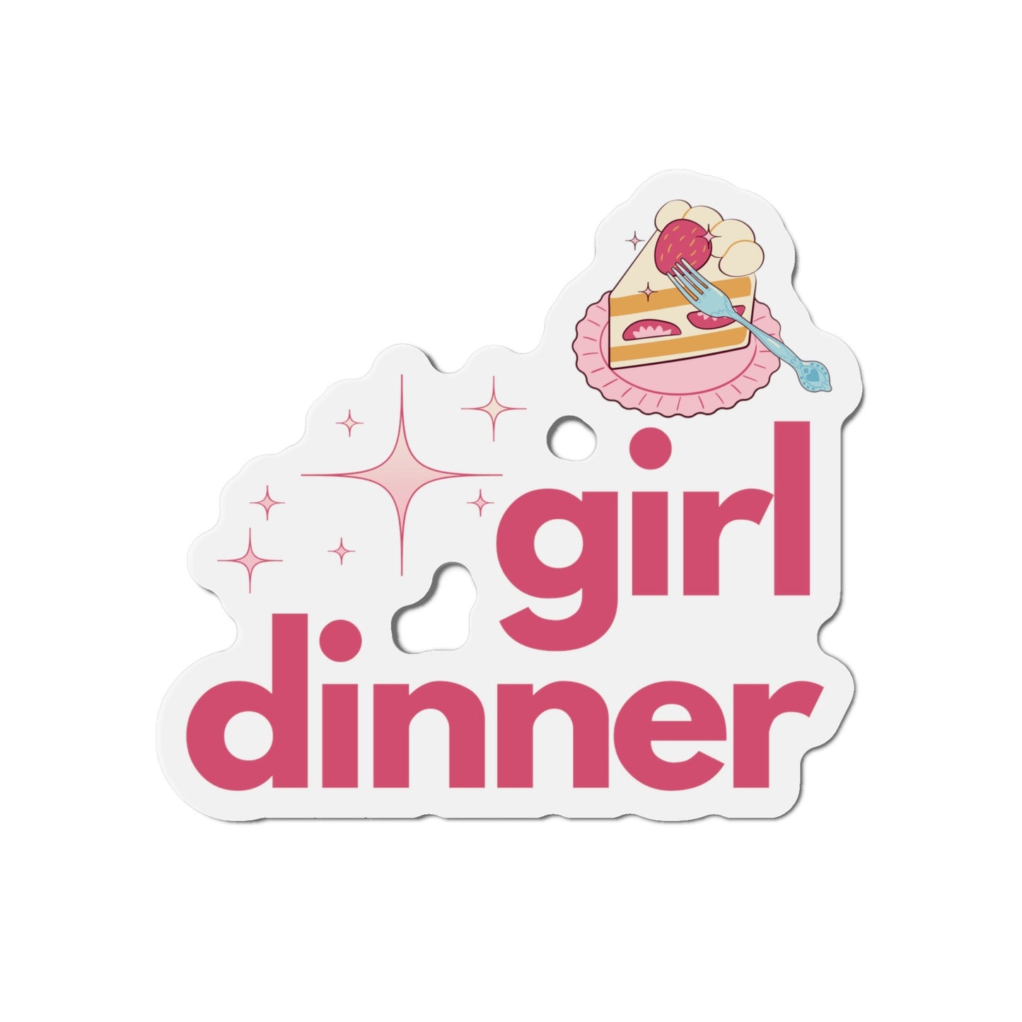 Girl Dinner Refrigerator Magnet