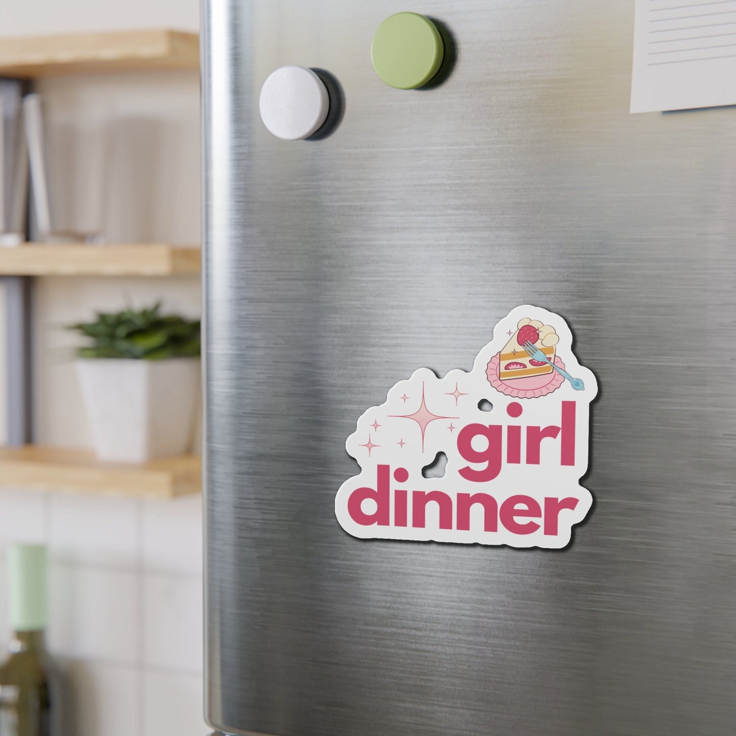 Girl Dinner Refrigerator Magnet