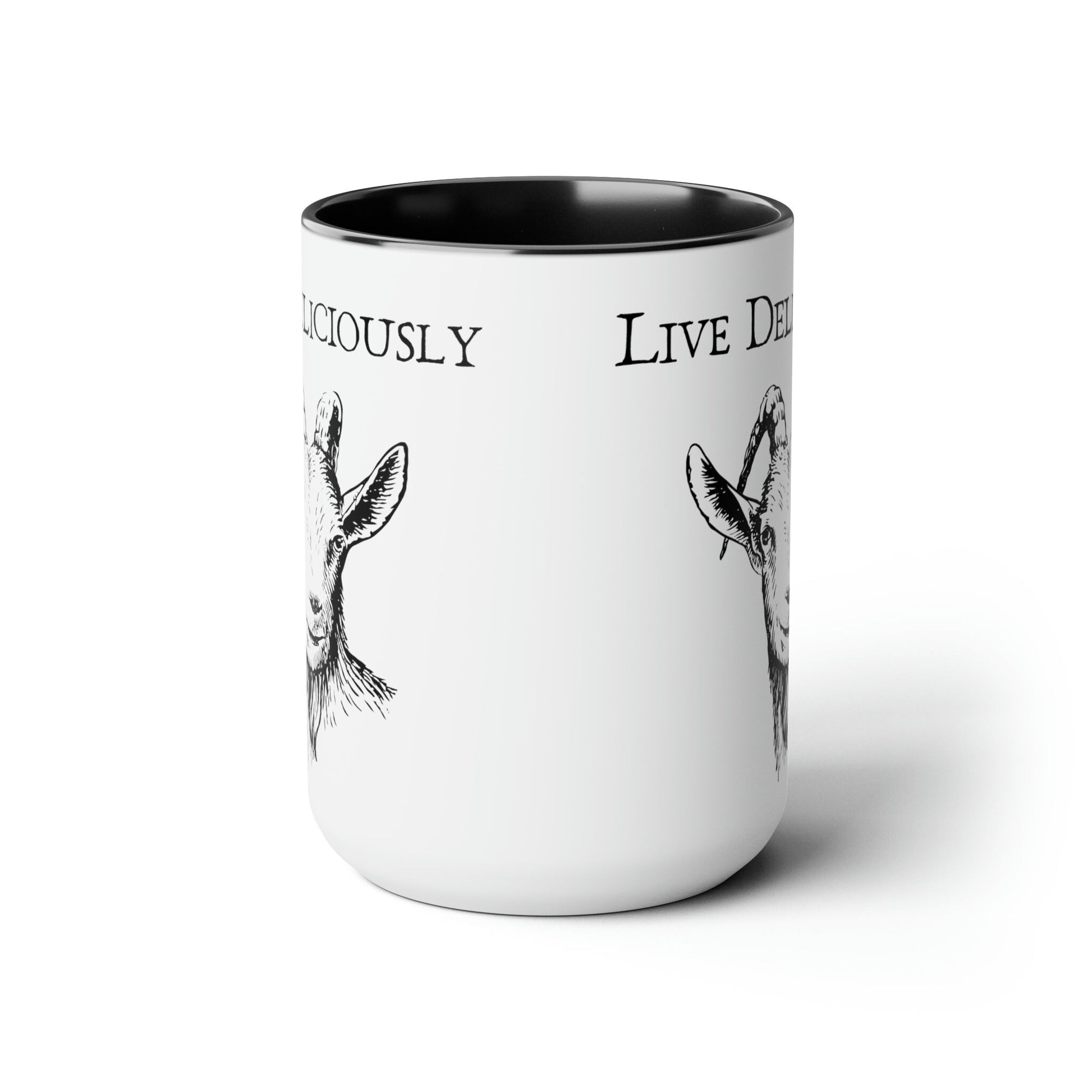 Live Deliciously Coffee Mug, Black Phillip, The Witch Movie, The VVitch Movie Reference Mug for Tea and Coffee 15oz