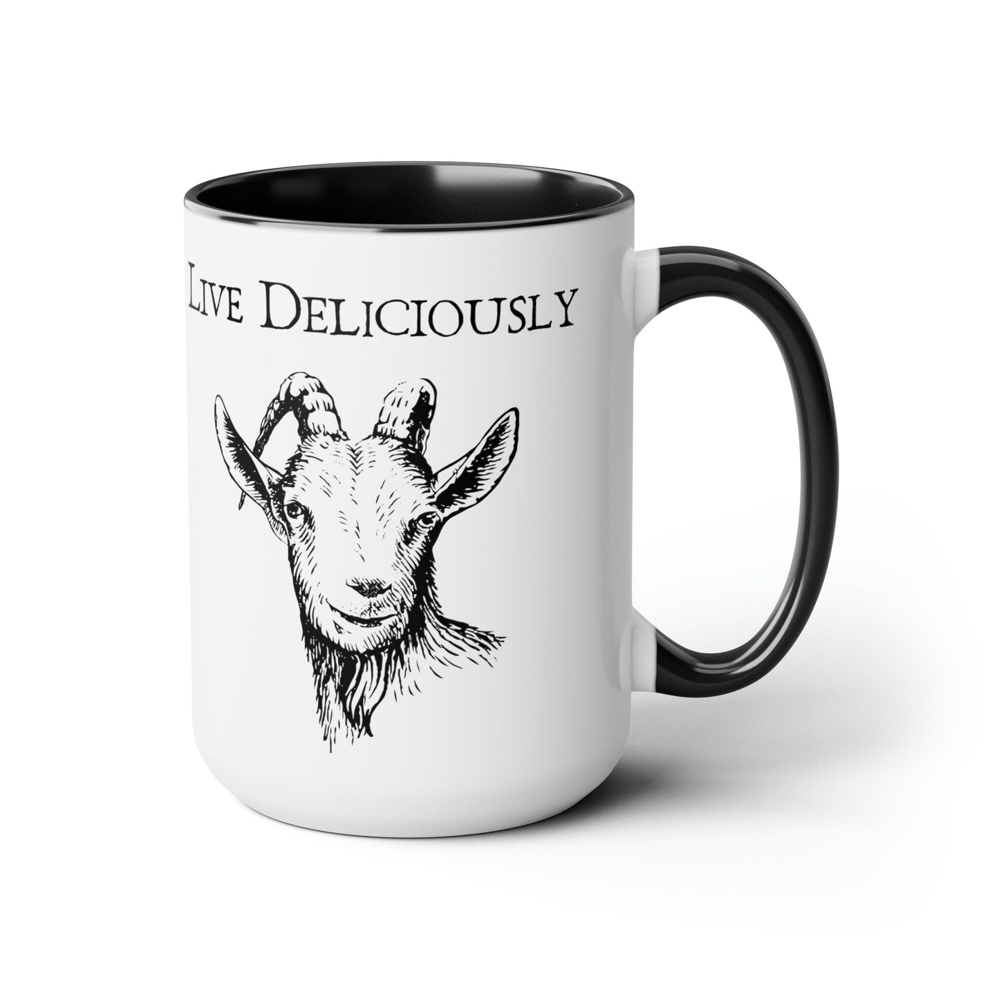 Live Deliciously Coffee Mug, Black Phillip, The Witch Movie, The VVitch Movie Reference Mug for Tea and Coffee 15oz