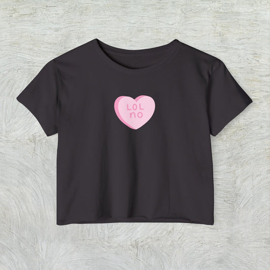 LoL No Rude Candy Heart Women's Crop Top