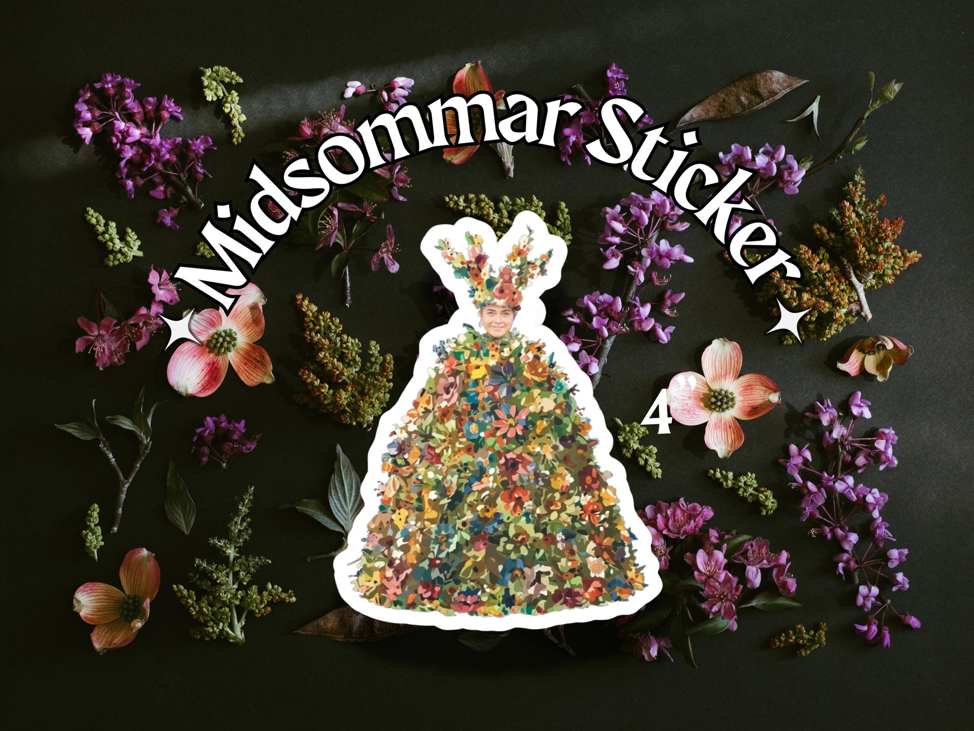 Midsommar Sticker, Horror Fan Art Decal for Laptop, Water Bottle, Phone, Ari Aster Movie Buff Gift, Contemporary Horror, A24 Sticker